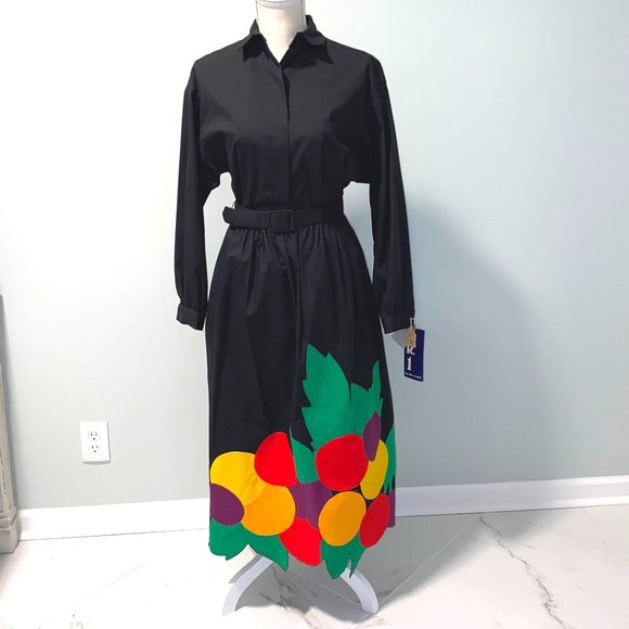 VINTAGE NRI Ned Gould 2 Piece Applique Berry Skirt Outfit NWT